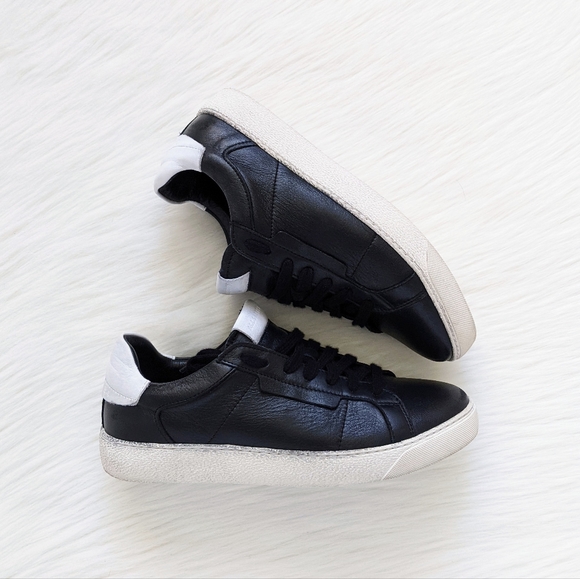 All Saints Shoes - AllSaints Black And White Sheer Leather Low Top Sneakers | 38/8
